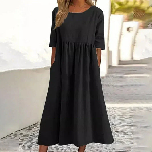 KELLY™ Dress | Women's Casual Pocket Cotton Dress | 50% OFF