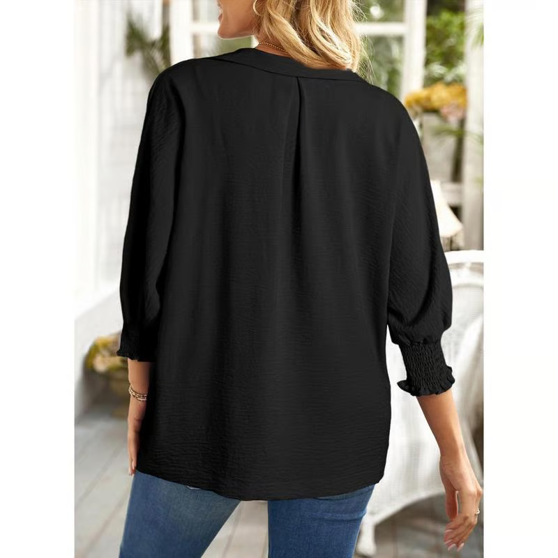 ARIA™ Top | Women's 3/4 Sleeve V-Neck Top Oversized | 50% OFF