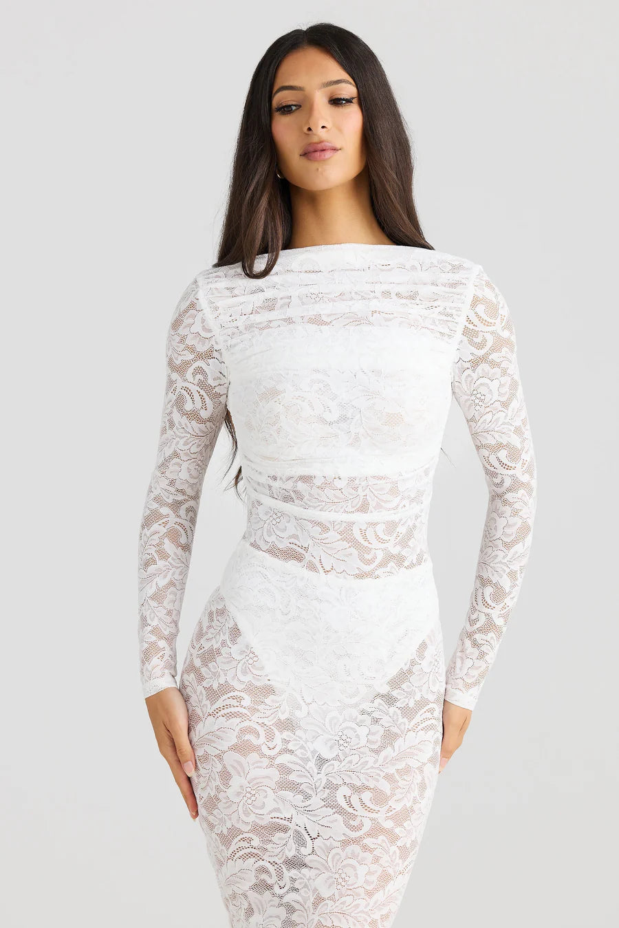 AMARA™ Dress | Bodycon Backless Lace See-Through Maxi Dress