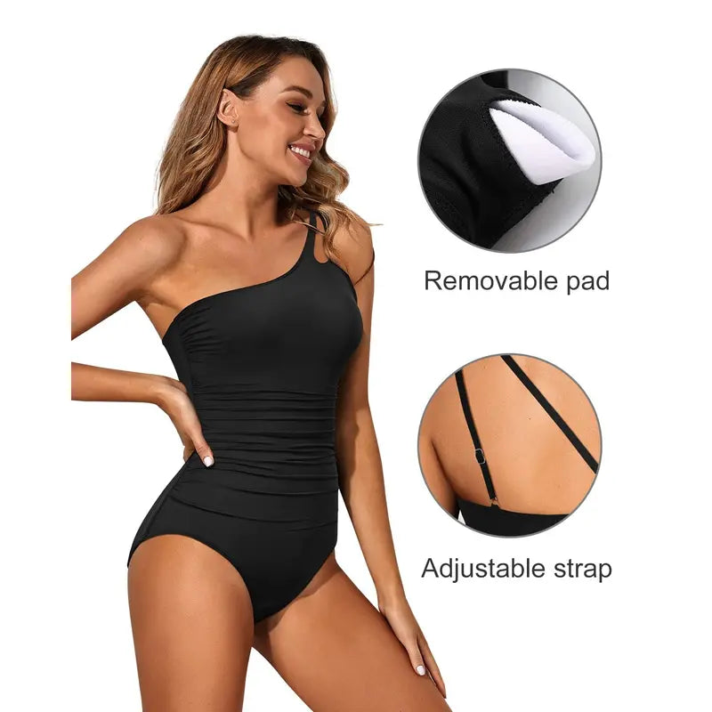 SELENA™ Swimsuit | Bodycon One Shoulder One Piece Swimsuit | 50% OFF