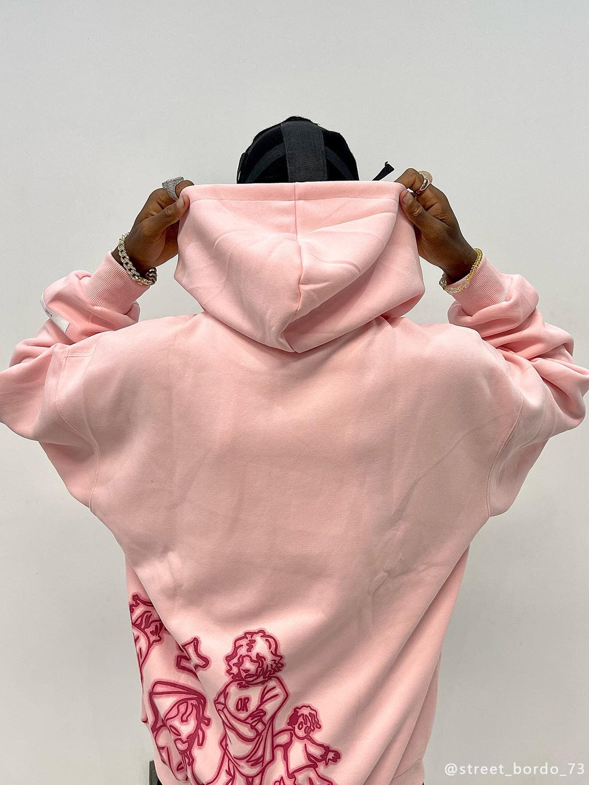 Otaku Obsession | Unisex Cartoon Line Character Print Hoodie | 50% OFF