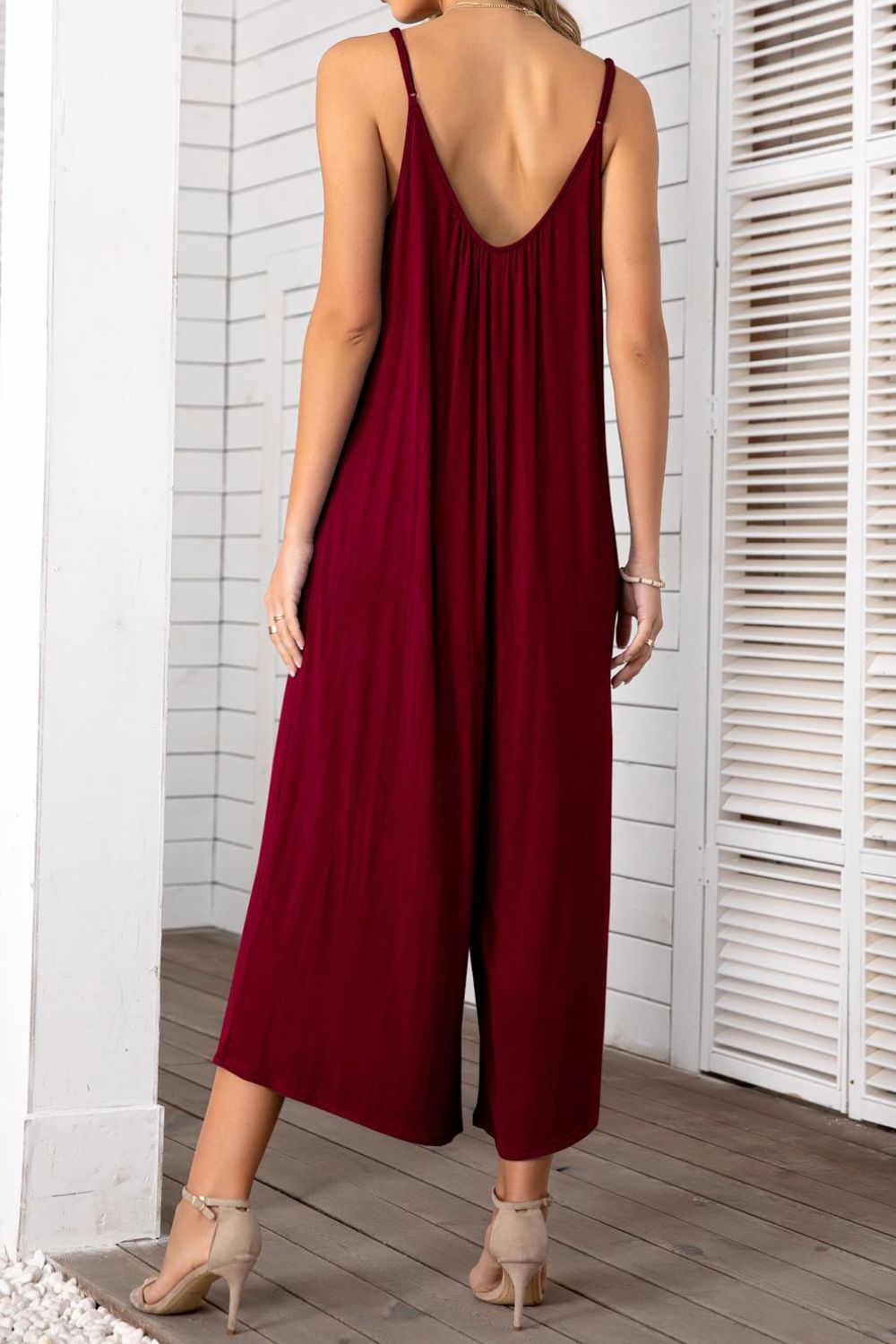 Tracy Jumpsuit | Spaghetti Strap Scoop Neck Jumpsuit | 50% OFF