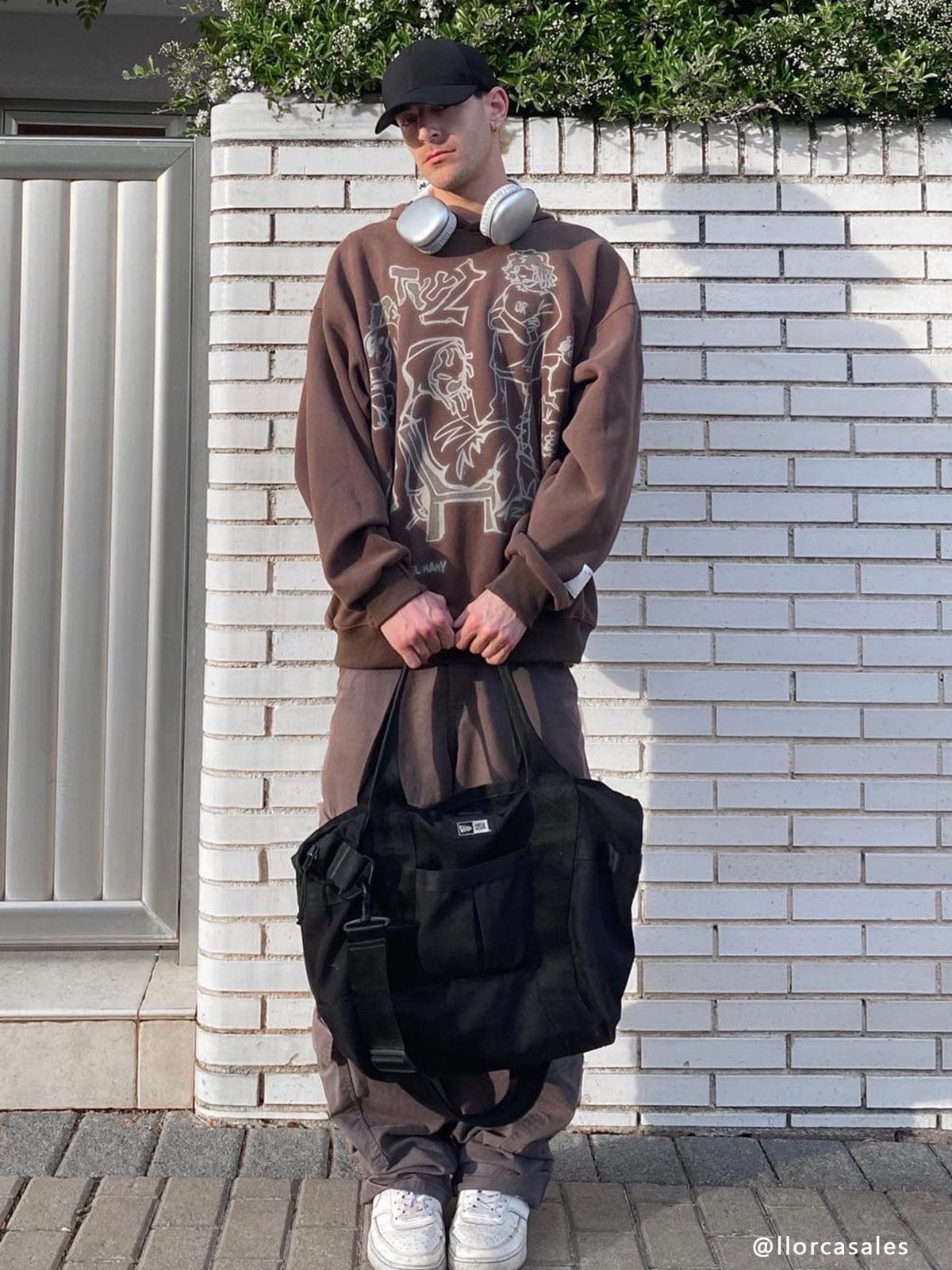 Otaku Obsession | Unisex Cartoon Line Character Print Hoodie | 50% OFF