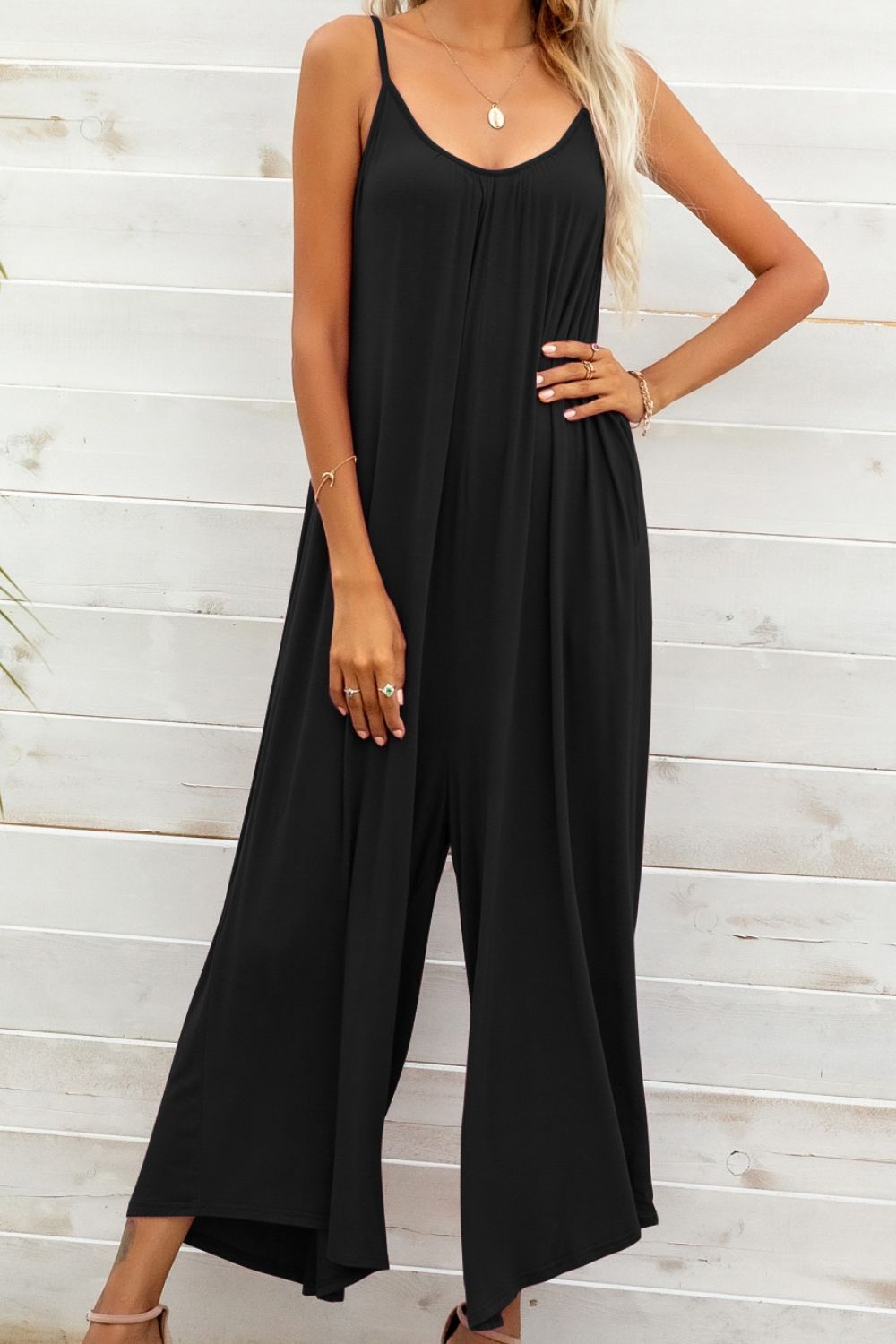 Tracy Jumpsuit | Spaghetti Strap Scoop Neck Jumpsuit | 50% OFF