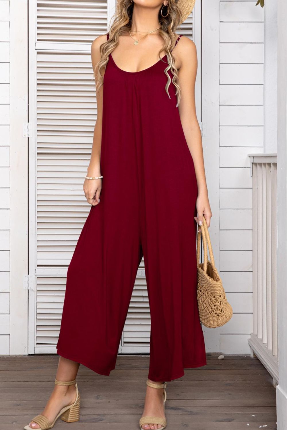 Tracy Jumpsuit | Spaghetti Strap Scoop Neck Jumpsuit | 50% OFF