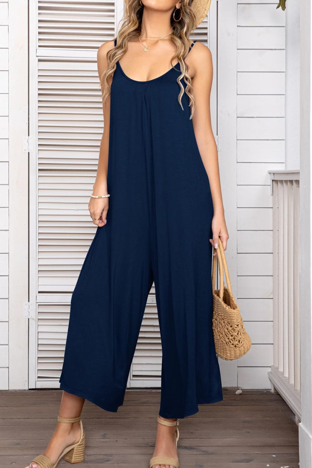 Tracy Jumpsuit | Spaghetti Strap Scoop Neck Jumpsuit | 50% OFF