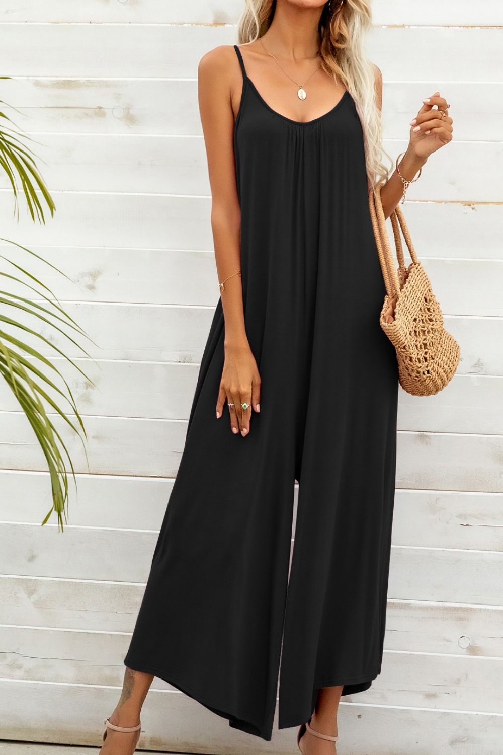 Tracy Jumpsuit | Spaghetti Strap Scoop Neck Jumpsuit | 50% OFF