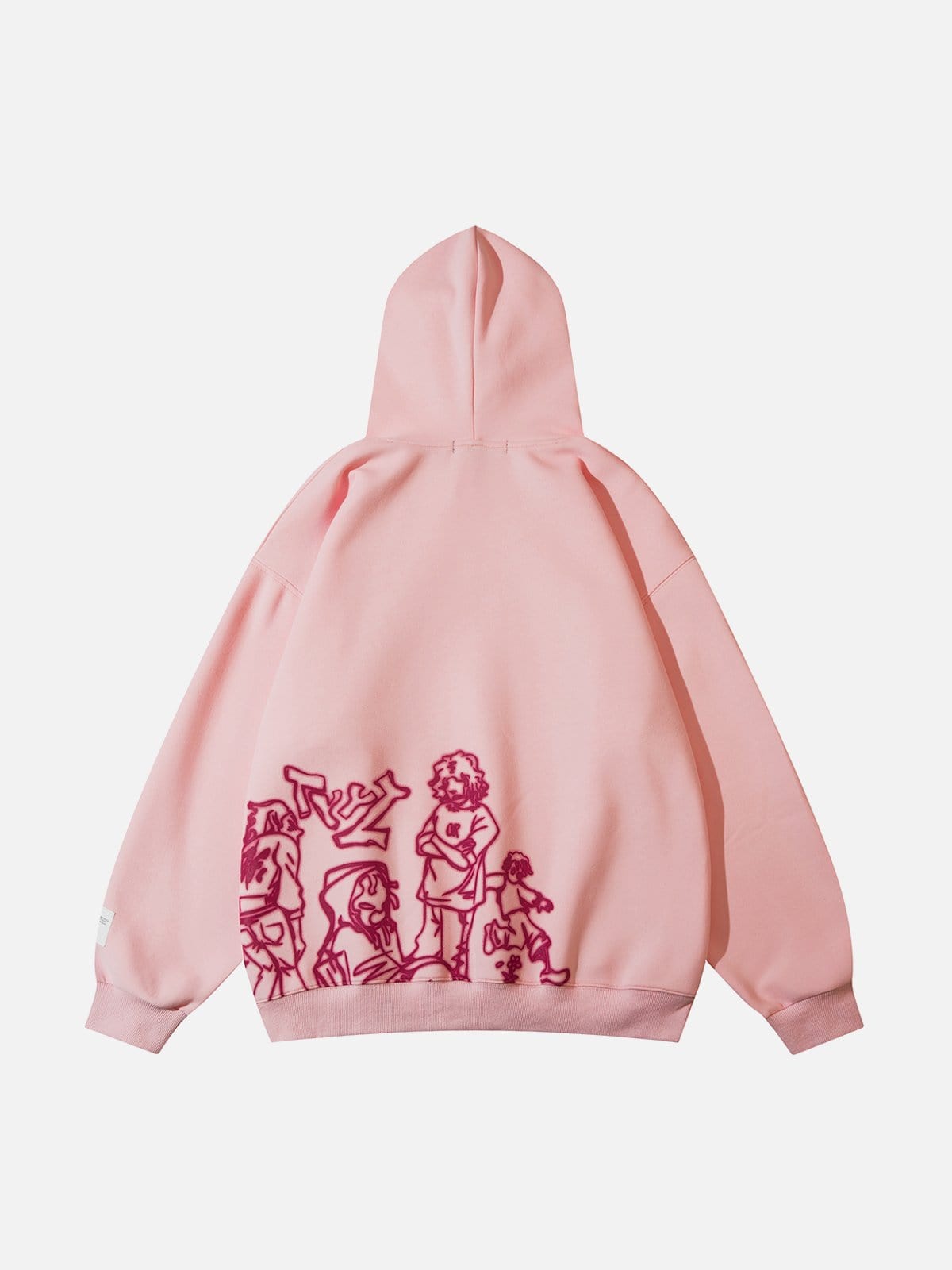 Otaku Obsession | Unisex Cartoon Line Character Print Hoodie | 50% OFF