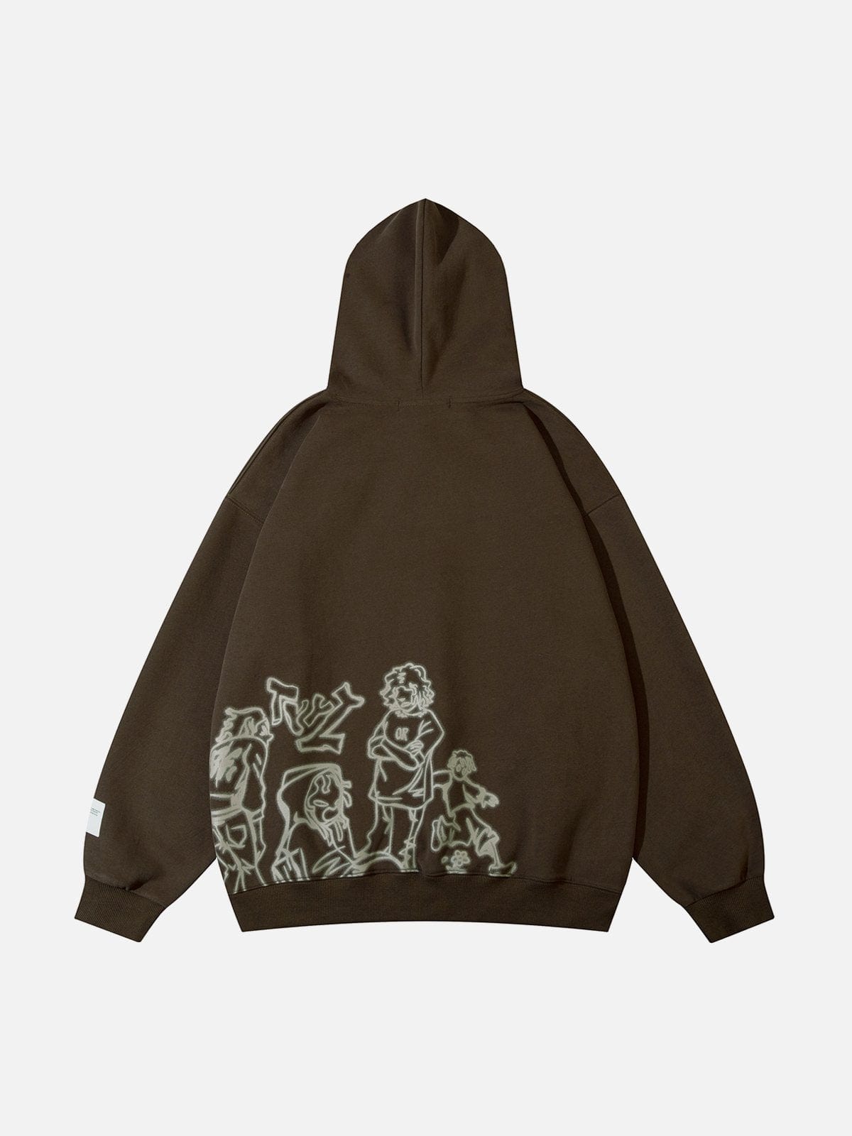 Otaku Obsession | Unisex Cartoon Line Character Print Hoodie | 50% OFF
